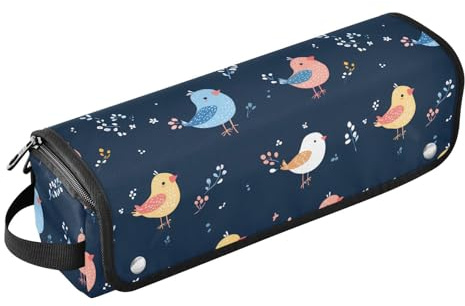 Cartoon Cute Birds 2-in-1 Hair Tools Organizer and Heat Resistant Mat Hair Tools Organizer Storage Bag for Flat Irons, Straighteners, Curling Irons, Portable Travel Essentials