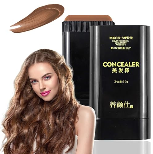 2-in-1 Instant Haarfärbestift,Haaransatz-Shading-Stick, Hochpigmentierter Haarwurzel-Concealer, Wasserfester Und Schweißfester Haarfärbestift, Werkzeug Zur Grauhaara (Kaffee)