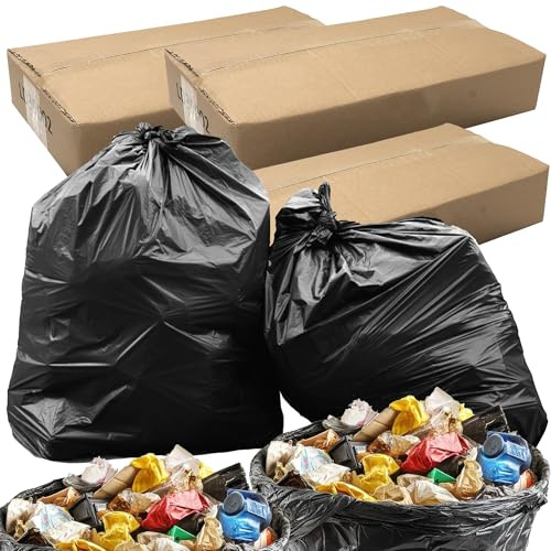 Strong Large Black Bin Liners Refuse Sacks 140 Gauge | For Home, Office, Kitchen, Restaurant & Takeaways 80L Capacity Garbage Bag
