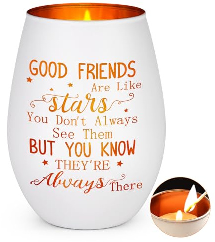 Joymaking Glass Tea Light Candle Holders friendship Gifts for Women, Birthday Christmas, Friend, White