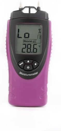 SHRGOMPIT Misuratore di umidità, misuratore del legno 0-54,8% 2 pin LCD digitale 7 materiali tester della temperatura ambiente, con display