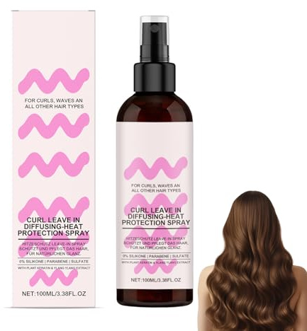Spray pour Boucles – Méthode Curly – Fixateur de Boucles à Tenue Moyenne – Réduit les Frisottis – Sans Silicone ni Alcool – Les cheveux de la lampe améliorent les frisottis