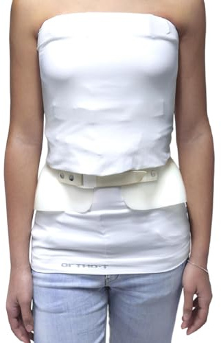 Ortho-T Tubolare Sottobusto, Indumento Intimo per Busto o Corsetto Ortopedico Correttivo Antibatterico e Traspirante, Senza Cuciture su Fianchi e Spalle, Bianco, Taglia L