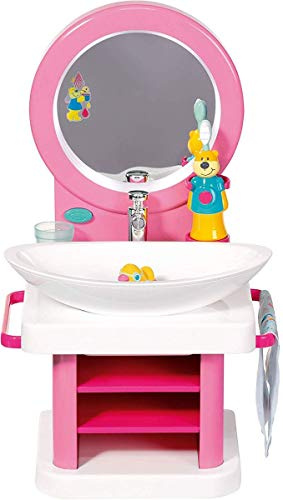 BABY born Waschtisch für Puppen - Leicht für Kleine Hände, kreatives Spiel fördert Empathie & Soziale Fähigkeiten, für Kleinkinder ab 3 Jahren - Inklusive Spiegel, Vibrierender Zahnbürste & mehr