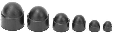 Bolt Covers Screw Cap, M4 M5 M6 M8 M10 M12 Hex Nut Cap Hardware Fasteners Rubber Dome Nut Kit, 145pcs, with Storage Box(Black)