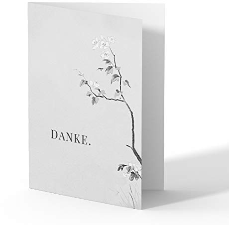 (10 x) Trauer Dankeskarten Danksagung Trauerkarten Beileid Karten Beerdigung Bestattung - Blüten