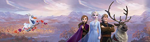 AG Design ELSA mit Freunden in den Bergen, Frozen 2, Disney, dekorative Wandbordüre für Kinderzimmer, 5 m x 10 cm, WBD 8159, Mehrfarbig, 0,1m