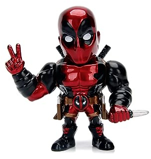 Jada Toys 253221006 Marvel Deadpool Figur, 10 cm, Sammelfigur, Druckguss, rot, One Size