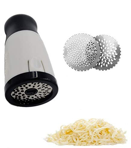 Rallador de queso, Molino de queso de acero inoxidable Rallador de queso Rotary 2 Patrón de rebanada de cocina Gadgets de chocolate rallador de mano Herramientas