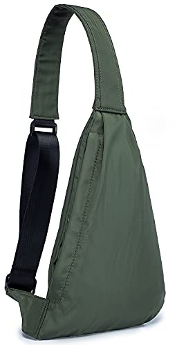 CLAPE Crossbody Sling Bag vattentät axelväska anti-stöld axelväska liten män kvinnor justerbar lätt, G-xb01 – grön, 12.2*7.4 inch/31*19cm