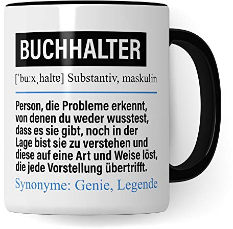 Pagma Druck Tasse Buchhalter lustig, Buchhalter Geschenk, Spruch Buchhaltung Kaffeebecher Geschenkidee, Kaffeetasse Beruf Buchführer Teetasse Abteilung Becher