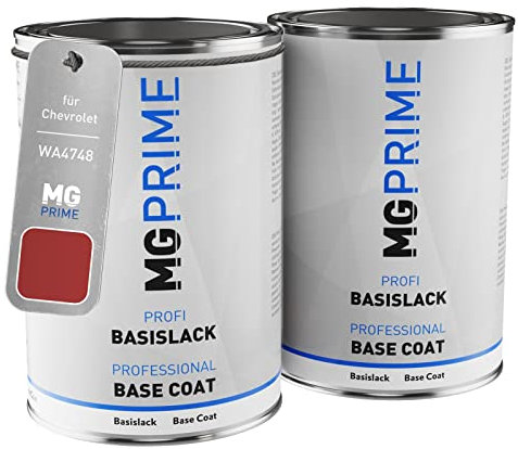 MG PRIME Car paint Set can ready-to-spray for Chevrolet WA4748 Firethorn Metallic/Boston Red Metallic under + base coat 2.0 litre 2000ml