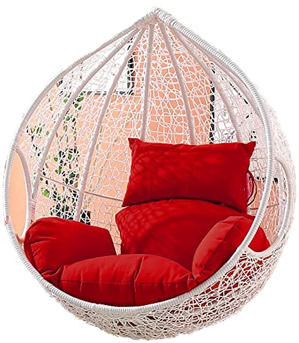 Yadlan Sitzkissen HäNgesessel Outdoor, Sitzkissen HäNgesessel Indoor Korb Kissen XXL, Waschbar Wasserdicht Auflagen & Polster für Schwingsessel, 22cm Ultra Dick Anti-Verformung Rot