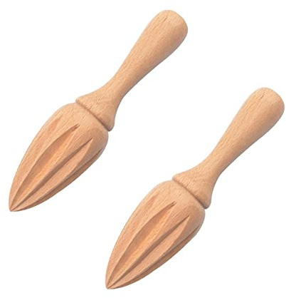 2 x Zitronenpresse, Reibahle aus Holz für Zitronen- und Zitruspresse