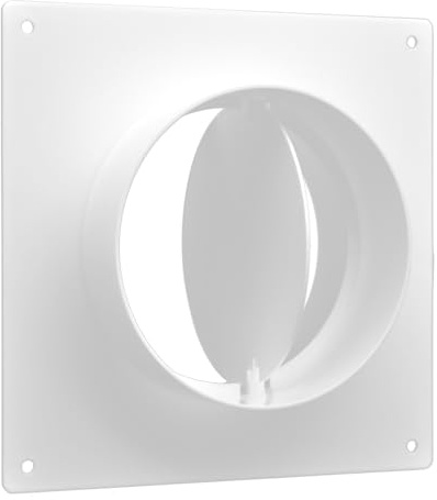 H&C VENT Wandflansch für Klima & Lüftungssystem (Ø 125mm, Mit Ventil, Wand) - Wand Flansch, Rohrverbinder & Wandanschluss - 125 mm Schlauch Adapter für Abluftschlauch, Lüftungsschlauch, Klimaanlage