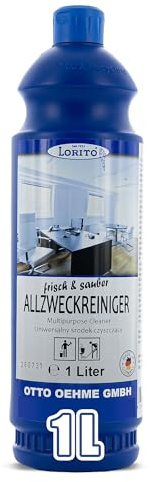 Lorito frisch & sauber Allzweckreiniger 1L | Allesreiniger, ohne Salmiak, für Reinigung aller Flächen, Hartböden, Wände und Fliesen, gegen hartnäckige Verschmutzungen