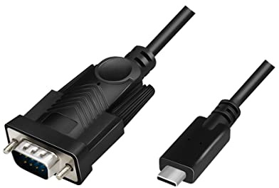 Logilink AU0051A - Cable adaptador USB 2.0 (tipo C) a serie (RS232) para Windows (hasta Win11 incluido), longitud 1,2 m