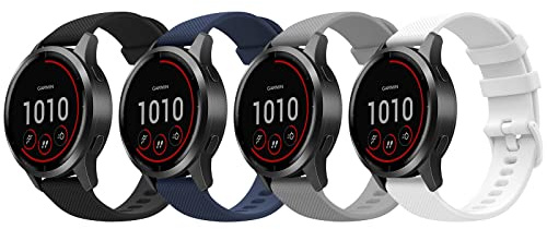 MoKo 4 Pack Straps Compatible with Garmin Vivoactive 4/Venu 3/Venu 2/Forerunner 255/255 Music/265/745/First Avenger/Darth Vader, 22mm Soft Silicone Replacement Sport Watch Band, Multi Color A