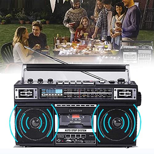 Reproductor de Casete Boombox Retro, Radio y grabadora Retro, Compatible con Entrada SD/USB, con AM/FM/SW1-2, reproducción de Audio HD Dual.