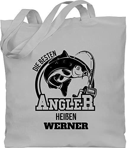Geschenk mit Namen personalisiert by Shirtracer - Baumwolltasche - Angeln - Angler Geschenk