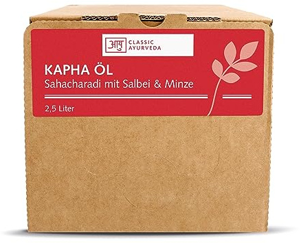 Classic Ayurveda Kapha Öl | Traditionelles Ayurvedisches Massageöl mit Kräutern | Sahacharadi mit Salbei und Minze | ZAPFTATION mit 2.500 ml