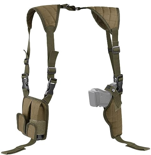 Feyachi Shoulder Holster Airsoft Holsters General Vertical Gun Holster for Man Adjustable for Most Kinds of Pistols (Khaki)