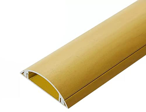 LOHXA Cable Raceway Wall Adhesive, Metal Cord Covers Management Concealer for Hide Wires Conduit Cables Speaker Lines, Rigid 39 Inches Long Snap-On Organizer/Yellow/Width 40Mm