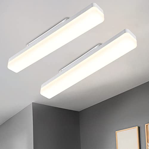 CBJKTX 2ER Deckenleuchte LED Küchenlampe Modern Deckenlampe 40CM Lang | Tageslichtlampe 4000K Wohnzimmerlampe Flurlampe 18W Kellerlampe Beleuchtung Decke Innen Schlafzimmer Küche Flur Büro Keller
