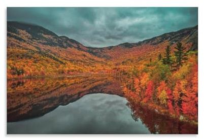 New England Foliage New Hampshire Basin Pond Fall Colors Reflection Artwork for Home Walls Decor Vintage Painting Pictures for Wall HD Canvas Photo Prints Wall Art Decor Canvas 24x36inch(60x90cm)