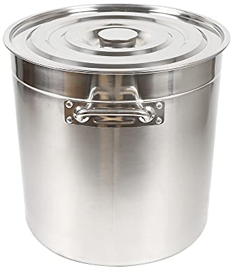 Olla grande de acero inoxidable de 70 l, para inducción, con tapa, para fiestas, bodas, recepciones y desayunos