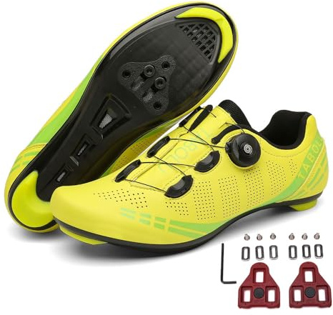 Treer Fahrradschuhe Damen Herren Rennradschuhe mit Cleats, Unisex SPD Schuhe Rennrad Schuhe Mountain Road Bikes Schuh Kompatibel Outdoor Radschuhe Fahrrad Indoor Spin 36-47 EU