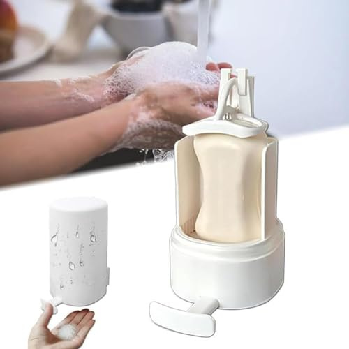 Seifenmühle Reibe, Seifenspender für Feste Handseife, Seifensparer für Seifenstücke, Seifenhobel zur Wandbefestigung ohne Bohren, für Bad Küche Dusche White