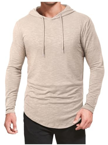 POIUIYQA T-Shirt À Manches Longues pour Homme avec Encolure Rond T-Shirt Décontractée T-Shirt Manches Longues Pull à Capuche Sweat-Shirt