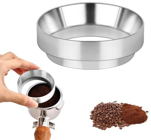 Yeenano 51mm Coffee Metering Ring,Espresso Spare Parts Metering Hopper Coffee Metering Ring With Magnetic Coffee Machine Filling Hopper Coffee Accessory for Accessories for Barista,Home,Cafe (silver)