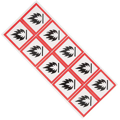 HAPINARY Carteles De Advertencia De Peligro Líquido Inflamable 5x5 Cm Adhesivo Autoadhesivo Pvc Seguridad Señalización Industrial Uso Fábricas y Lugares Públicos