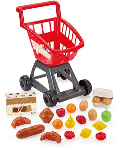 Ecoiffier - 1205 - Carrello per la Spesa per Bambini - per Fare Come i Grandi - con i Suoi Accessori - dai 18 Mesi - Giocattolo in plastica Resistente - Divertente e Pratico