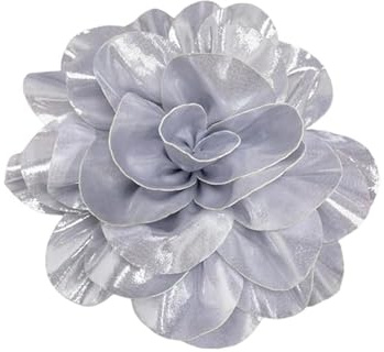 7,5 Pouces Tissu Satiné Brillant Rose Fleur Extra Grandes Grandes Broches Épingles à Revers Épingles De Camélia En Soie Pour Femmes Robes De Danse De Fête De Mariage