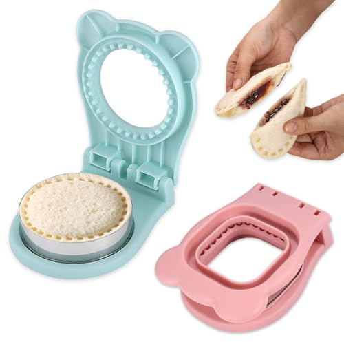 Sandwich Cutter and sealer Set,Square&Round Sandwich Maker with Seal Edge for Homemade sandwich Snacks Lunchbox Bento Box
