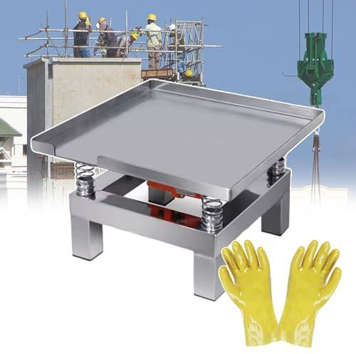 Mesa de vibración de hormigón con guantes esmerilados y almohadillas de goma, ideal para construcción, laboratorios y escultura, fácil mantenimiento
