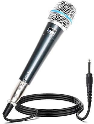 JQVDE Microfono dinamico supercardioide BETA 57A adatto for il canto sul palco Microfono cablato professionale adatto for la registrazione vocale BBOX Karaoke