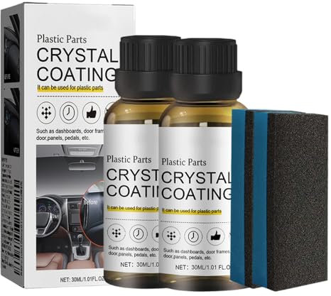 Black Trim Restorer, 2025 New Car Plastic Restorer, Crystal Coating for Car Plastic Parts, Black Bumper Restorer Car Polish, Restores Revitalizing Coating Agent (2PCS)