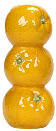 Magicherry Vase en céramique mandarine de 19 cm, vase unique en forme de fruits avec motif orange 3D, arrangement créatif de fleurs de fruits pour décoration de maison, cuisine, orange