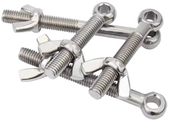 Ensemble boulon-raccord en acier inoxydable 304 + écrou papillon/vis œil de poisson M5M6M8M10(OD 10mm)