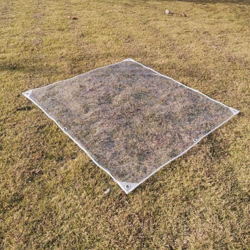 Manillefu Telone trasparente in PVC da 10 mm, resistente, con occhielli, resistente agli strappi, copertura impermeabile per serra, patio, giardino, uso esterno