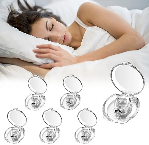 Schnarchstopper Anti Schnarch, 6 PCS Anti Schnarch Nasenclip Schnarchstopper, Nasenklammer Nasendilatator Verhindern mit Magnet Schnarchschutz und Aufbewahrungsbox für besser atmen und guten Schlaf