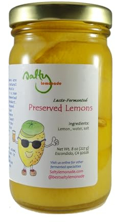 Lacto-Fermented Preserved Lemons (8oz). Best Preserved Lemons.