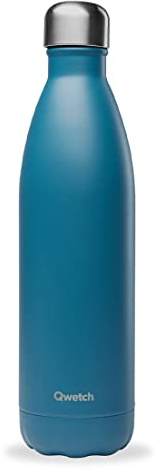 Qwetch - Bouteille Isotherme Originals Bleu Canard 750ml - 24h Froid et 12h Chaud - Etanche & Réutilisable - Gourde inox isotherme pour Sport, Voyage, Bureau, Randonnée