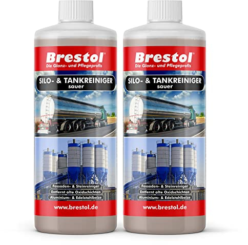 BRESTOL® Silo- & Tankreiniger sauer 2 Liter Konzentrat - Beize Edelstahlbeize Aluminiumbeize Fassadenreiniger Steinreiniger Aluminium Aktivator