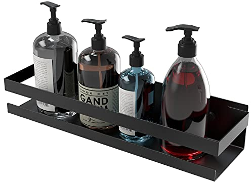 VOSIGLIA Duschablage Schwarz Duschgel Halterung Dusche Ablage Duschregal Duschkorb Ohne Bohren Shampoo Halterung für Dusche Schwarz Matt Edelstahl 30cm