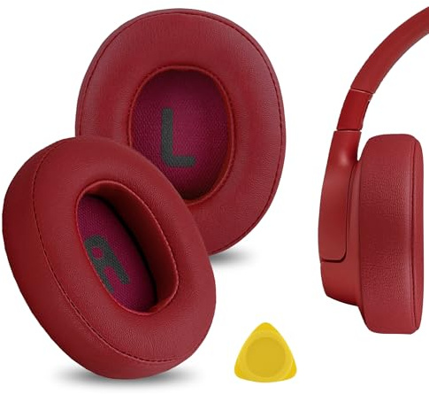 Geekria Replacement Ear Pads Compatible with JBL Tune720BT/ Tune750BTNC/ Tune710BT/ Tune700BT/ Tune760NC/ Tune770NC Wireless Over-Ear Headphones Ear Cushions, Repair Parts (Red)